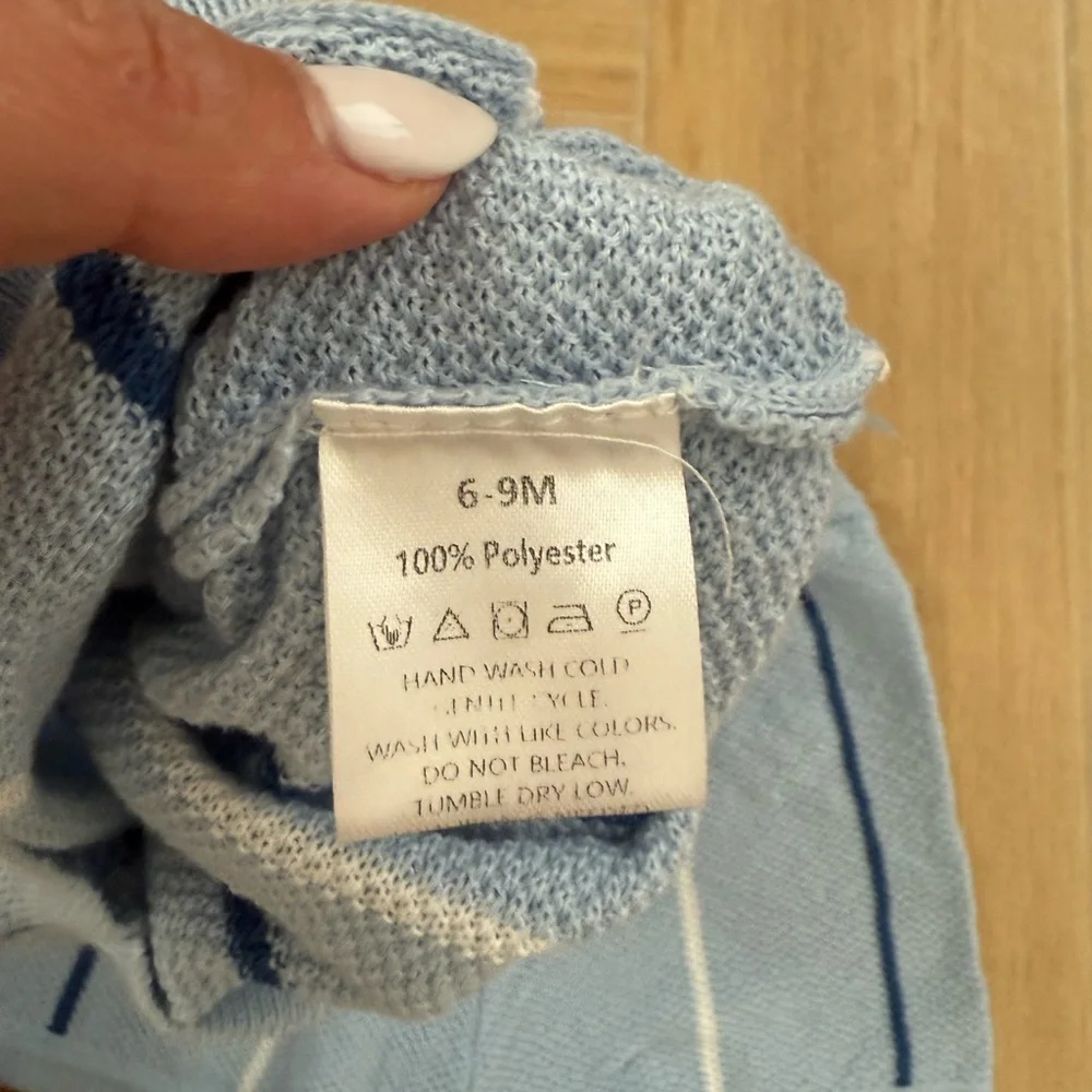 Blue and White Kids Knit Outfit